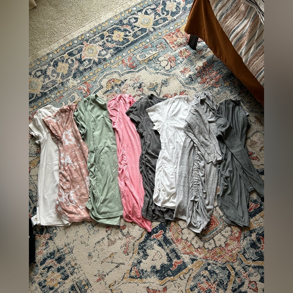 6 short sleeve/2 long sleeve maternity shirts. All fit like mediums. EUC